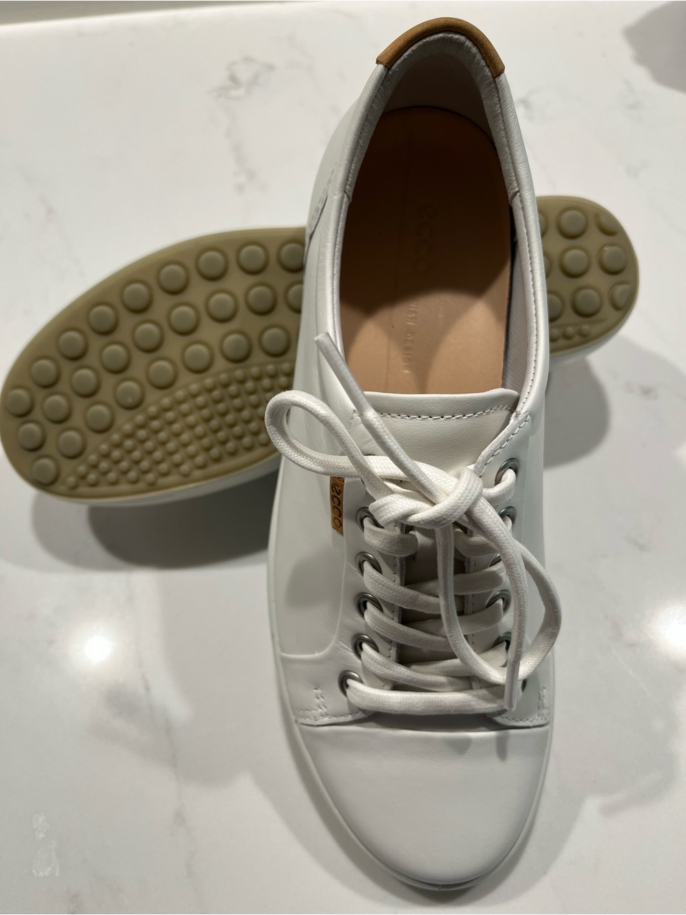 Ecco white leather Soft 7 Sneakers - Picture 3 of 6